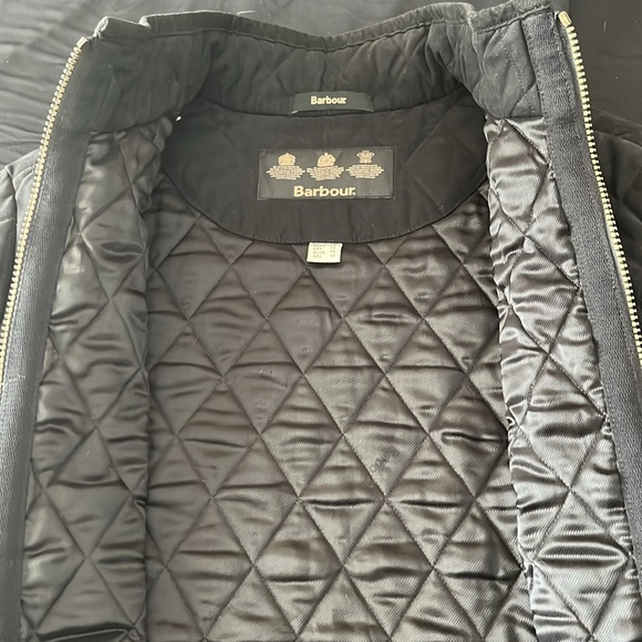 Barbour black / charcoal quilted jacket size 14 US - Picture 8 of 13